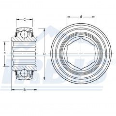 Підшипник з 6-гр. отвором (22,25х52х25,4) TIMKEN 